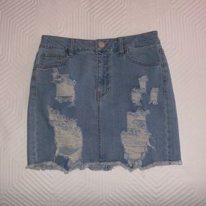 Ripped Jean skirt